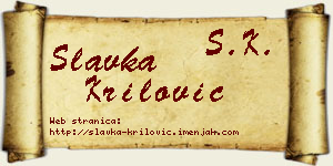 Slavka Krilović vizit kartica